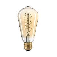 Sigor LED Filament Edison Lampe Slim Spiral E27 Gold, 7 W, 2500 K, dimmbar, Ø: 6,4 cm