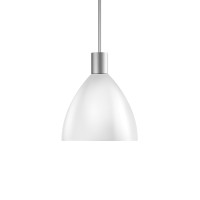Bruck Duolare Silva Neo Ø: 16 cm Fassung: Chrom matt LED Pendelleuchte Glas: weiß