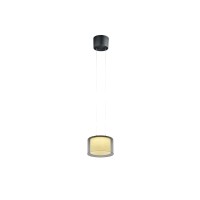 Bankamp Grand LED Pendelleuchte, Ø: 20 cm, Vertical flex, anthrazit matt eloxiert, Schirm: Kristallglas rauch