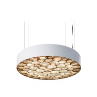 LZF Lamps Spiro Medium LED Pendelleuchte, äußerer Schirm: weiß, innen: Buche