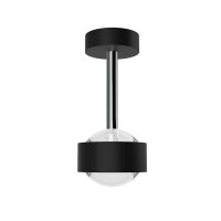 Top Light Puk Mini Eye Ceiling LED Deckenleuchte, Gehäuse, schwarz matt / Chrom, mit Linse klar (nicht inbegriffen)