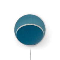 koncept Gravy Plug-In LED Wandleuchte, Silber, Front: Azurblau-Filz