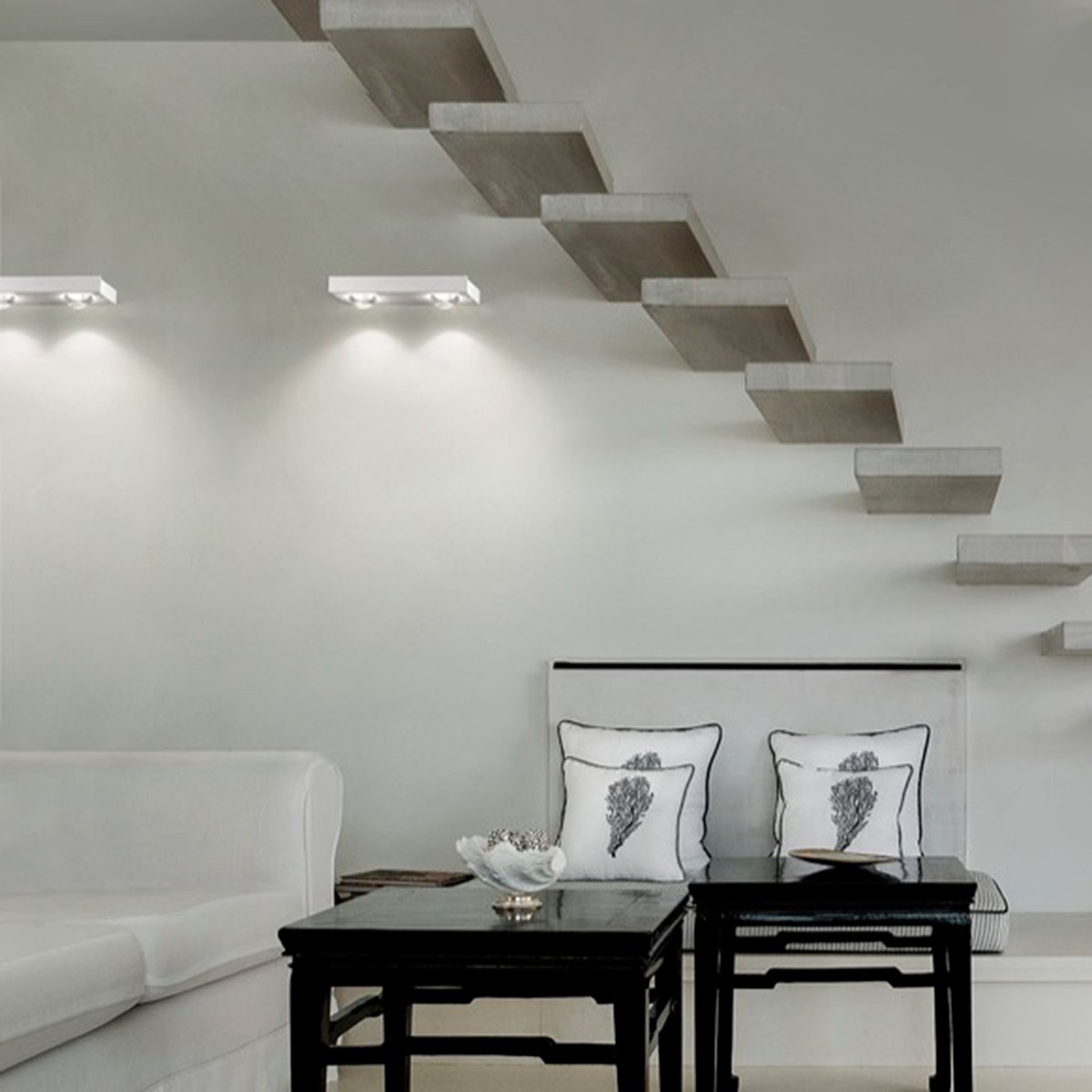 Studio Italia Design Shelf Double Wandleuchte, 3000° K, weiß matt