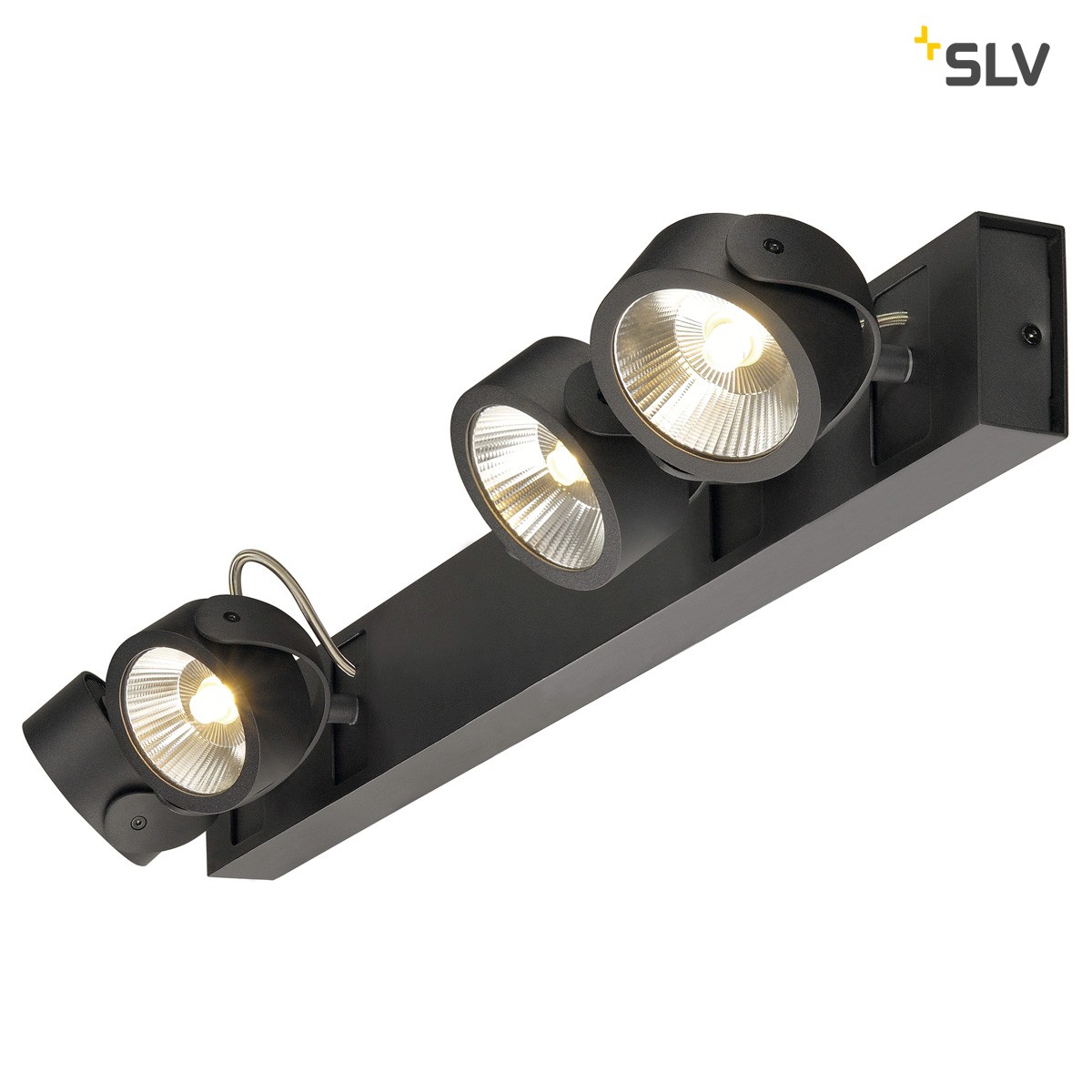SLV Kalu LED Wand- / Deckenleuchte Long, 4-flg. 60°, schwarz