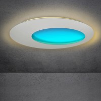 Escale Blade Open RGB LED Wand- / Deckenleuchte, Ø: 95 cm, Silber matt eloxiert