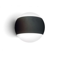 Mobilux Luna S LED Wandleuchte, schwarz matt