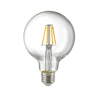 Sigor LED Filament Globelampe E27 klar, 9 W, 2700 K, dimmbar, Ø: 9,5 cm