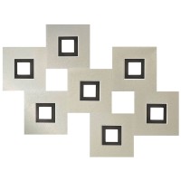Grossmann Karree LED Deckenleuchte, perlglanz, 7-flg., Dim-to-Warm, Rahmen: schwarz matt
