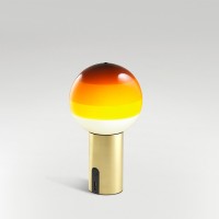 Marset Dipping Light Portable LED Akkuleuchte, Messing gebürstet, Schirm: amber