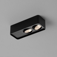 Helestra Cas LED Deckenleuchte, 2-flg., schwarz matt