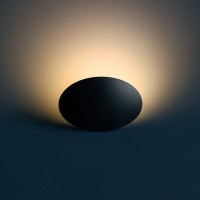 Catellani & Smith Lederam WF LED Wandleuchte, Ø: 25 cm, schwarz (eingeschaltet) (Foto: Nava-Rapacchietta)