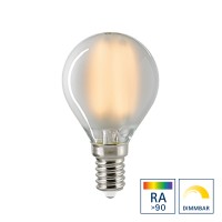 Sigor LED Filament Kugellampe E14 matt, 2,5 W, 2700 K, dimmbar, Ø: 4,5 cm