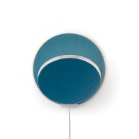 koncept Gravy Plug-In LED Wandleuchte, Chrom, Front: Azurblau-Filz