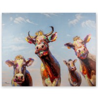 L.C. Wholesaler Ölbild Lachende Kühe, 110 x 140 cm, Öl auf Leinwand