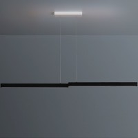 Escale Level LED Pendelleuchte, Länge: 167 cm, schwarz geschliffen