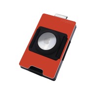 Aviator Wallet Aluminium Imola Red Slide Slim Wallet Geldbörse, inkl. AirTag Cash Clip, rot eloxiert (Rückseite) (Apple AirTag nicht inbegriffen)