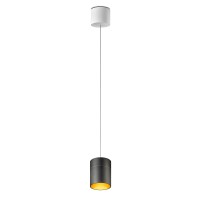 Oligo Tudor M LED Pendelleuchte, TW, unsichtbare Höhenverstellung, schwarz matt / Blattgold