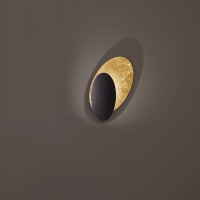 Icone Masai LED Wandleuchte, Gold pulverbeschichtet / schwarz 
