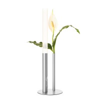 Cini & Nils Ognidove tavolo LED Akkuleuchte & Vase, Silber (Dekoration nicht inbegriffen)