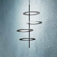 Icone Hula Hoop S4 LED Pendelleuchte, Aluminium / schwarz