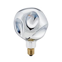 Sigor LED Filament Giantlampe Ball Metallic E27 Silber, 4 W, 1800 K, dimmbar, Ø: 12,5 cm