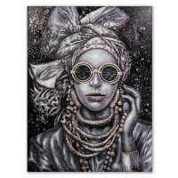 L.C. Wholesaler Ölbild Lady mit Kopfbedeckung, 120 x 90 cm, Öl auf Leinwand