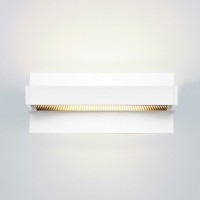 Serien.lighting SML² 300 Wall LED, weiß lackiert, Gläser: satinée / Raster, mit SML² 300 Wall Wandabdeckung, weiß lackiert