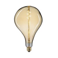 Sigor LED Filament Giantlampe Drop E27 Gold, 5 W, 2000 K, dimmbar, 1. Generation, Ø: 16,5 cm