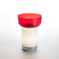 Artemide Bontà Portable LED Akkuleuchte, inkl. Schale, Glas: rot