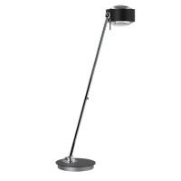 Top Light Puk Maxx Table LED Tischleuchte, 80 cm, Gehäuse, schwarz matt / Chrom, mit Einsätzen Linse klar / Linse klar (Einsätze nicht inbegriffen)