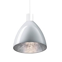 Bruck Duolare Silva Neo Ø: 16 cm Fassung: weiß LED Pendelleuchte Glas: weiß - Silber