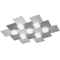 Grossmann Creo LED Deckenleuchte, 60,5 x 49,5 cm, Aluminium gebürstet