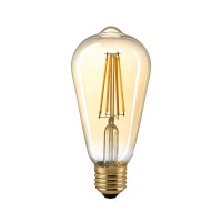 Sigor LED Filament Edison Lampe E27 Gold, 4,5 W, 2500 K, dimmbar, Ø: 6,4 cm