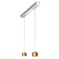 Oligo Balino LED Pendelleuchte, 2-flg., Chrom matt / Gold glänzend