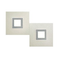 Grossmann Karree LED Wand- / Deckenleuchte, perlglanz, 2-flg., Dim-to-Warm, Rahmen: Titan 