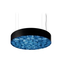 LZF Lamps Spiro Medium LED Pendelleuchte, äußerer Schirm: schwarz, innen: blau