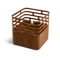 Höfats Cube Feuerkorb, Grill & Hocker, rostig
