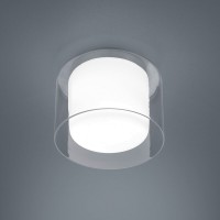 Helestra Olvi LED Deckenleuchte, Ø: 23 cm, Opal weiß / Außenglas klar