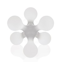 Kundalini Atomium Tisch- / Bodenleuchte, weiß glänzend