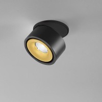 Egger Licht DLS Lighting Clippo EP LED Deckeneinbaustrahler, Dim-to-Warm, schwarz / Gold