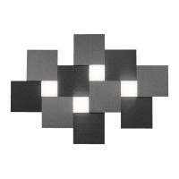 Grossmann Creo LED Deckenleuchte, 55 x 38,5 cm, schwarz glänzend