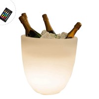 8 seasons design Shining Curvy Cooler RGB LED Dekoleuchte & Weinkühler, weiß, mit Fernbedienung (Dekoration nicht inbegriffen)