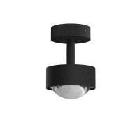 Top Light Puk Mini Turn Outdoor LED Deckenleuchte, Gehäuse, schwarz matt feinstrukturiert, mit Linse klar (nicht inbegriffen)