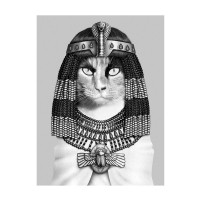 ImageLand Glasbild Digitaldruck Ägyptische Katze, 80 x 60 cm, Digitaldruck hinter Glas