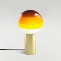 Marset Dipping Light S LED Tischleuchte, Messing gebürstet, Schirm: amber