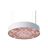 LZF Lamps Spiro Medium LED Pendelleuchte, äußerer Schirm: weiß, innen: hellrosa