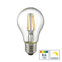 Sigor LED Filament Normallampe E27 klar, 4,5 W, 2700 K, dimmbar, Ø: 6 cm