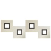 Grossmann Karree LED Wand- / Deckenleuchte, perlglanz, 4-flg., Dim-to-Warm, Rahmen: schwarz matt