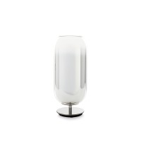 Artemide Gople Lamp Mini Tavolo, Aluminium, Schirm: Silber