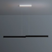 Escale Level LED Pendelleuchte, Länge: 127 cm, schwarz geschliffen